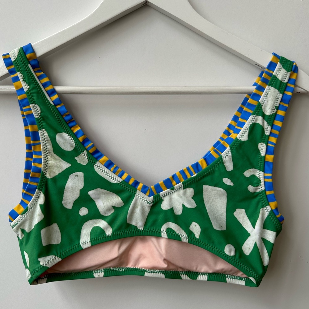 ANTHROPOLOGIE - Alja Horvat Bikini Top & Bottom - Green / White Print - S / M - Picture 7 of 13